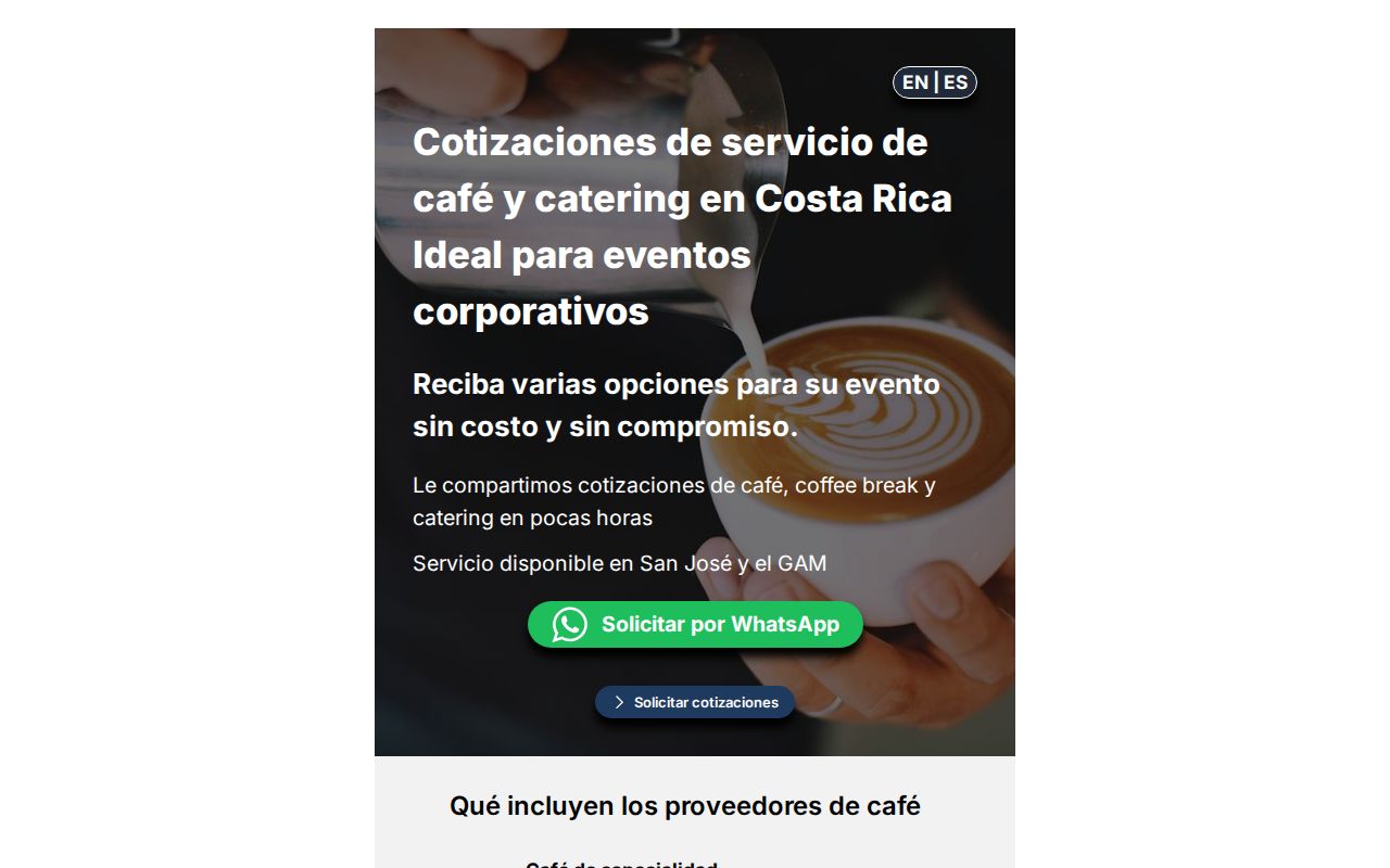 Café Catering Costa Rica — wedding